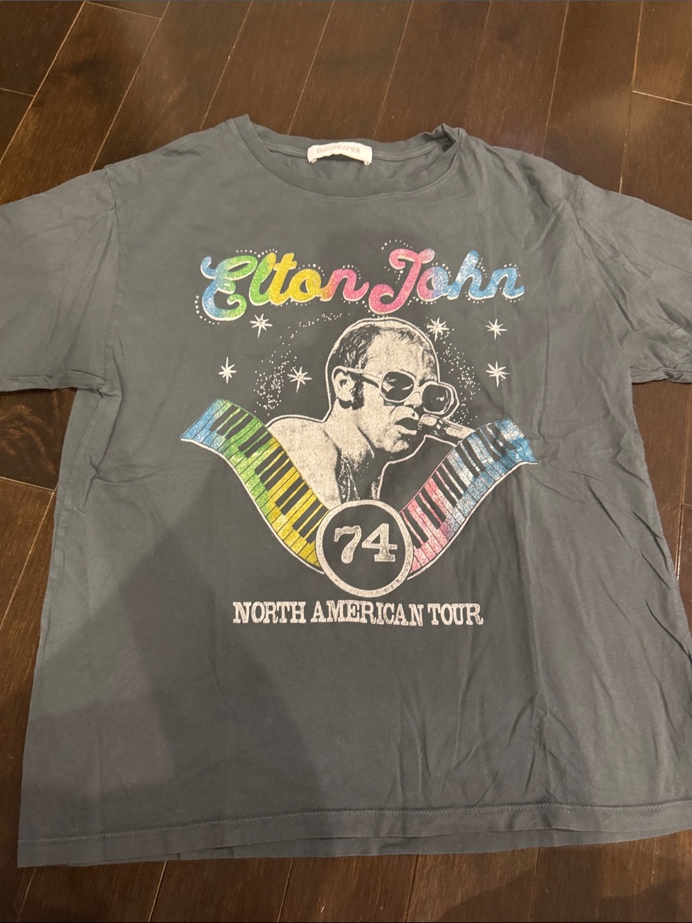 Daydreamer Elton John '74 North American Tour Graphic Tee - Multicolor Print